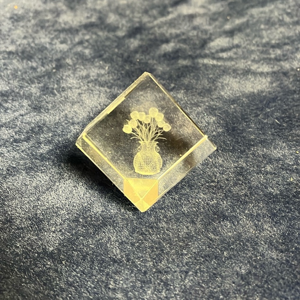 Flower Glass Paperweight